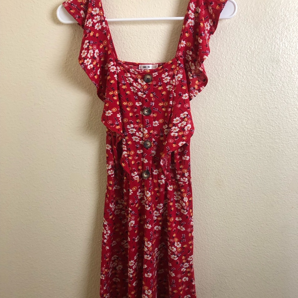 Third + Malt Red Floral Dress
